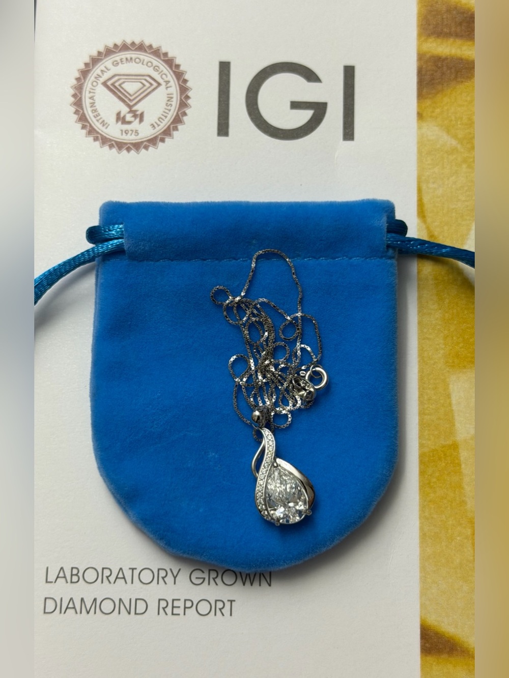 2.09ct Pear Lab Grown Diamond Eternity Pendant Sterling Silver W/Rhodium Plating